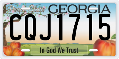 GA license plate CQJ1715