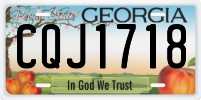 GA license plate CQJ1718