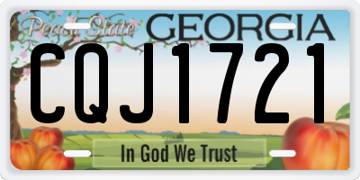 GA license plate CQJ1721