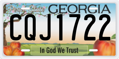 GA license plate CQJ1722