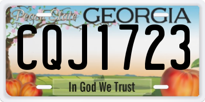 GA license plate CQJ1723