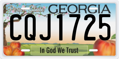 GA license plate CQJ1725