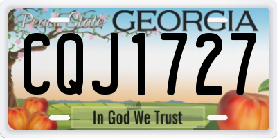 GA license plate CQJ1727