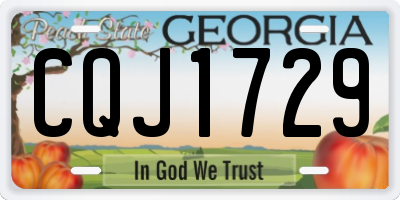 GA license plate CQJ1729