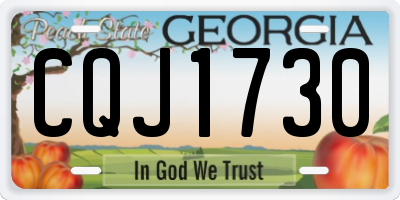 GA license plate CQJ1730