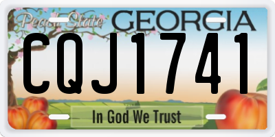 GA license plate CQJ1741