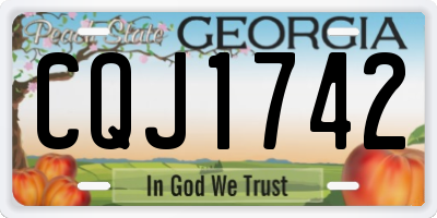 GA license plate CQJ1742