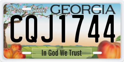 GA license plate CQJ1744