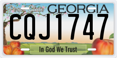 GA license plate CQJ1747