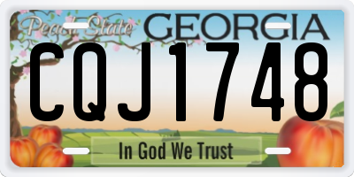 GA license plate CQJ1748