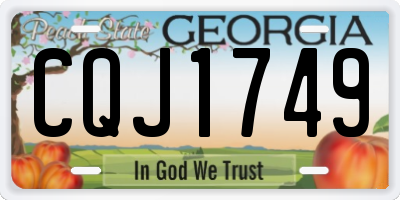 GA license plate CQJ1749