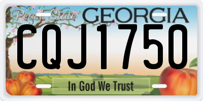 GA license plate CQJ1750