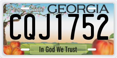 GA license plate CQJ1752