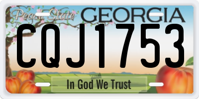 GA license plate CQJ1753