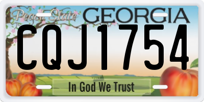 GA license plate CQJ1754