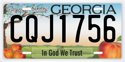 GA license plate CQJ1756