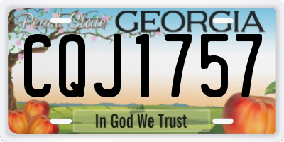 GA license plate CQJ1757