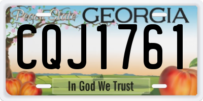 GA license plate CQJ1761