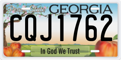 GA license plate CQJ1762