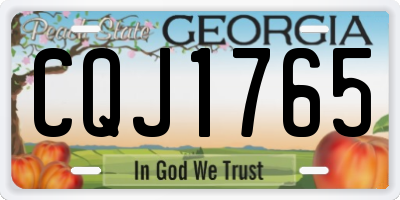 GA license plate CQJ1765