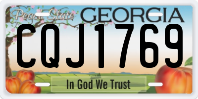 GA license plate CQJ1769