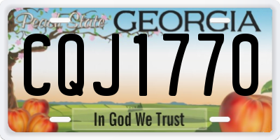 GA license plate CQJ1770
