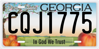 GA license plate CQJ1775