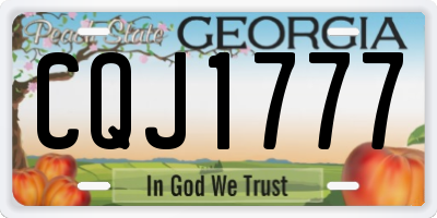 GA license plate CQJ1777