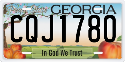 GA license plate CQJ1780