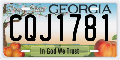 GA license plate CQJ1781