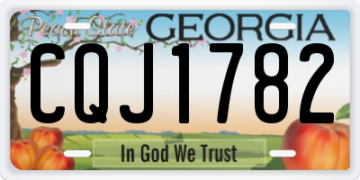 GA license plate CQJ1782
