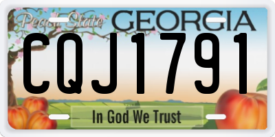 GA license plate CQJ1791