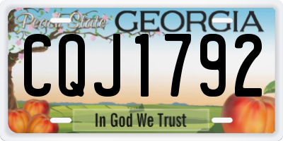 GA license plate CQJ1792