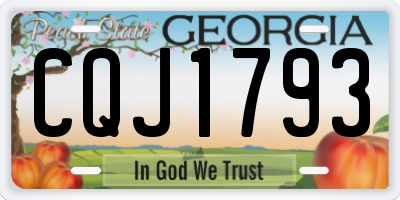 GA license plate CQJ1793