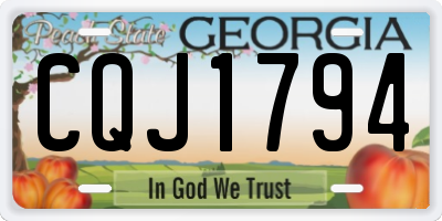 GA license plate CQJ1794