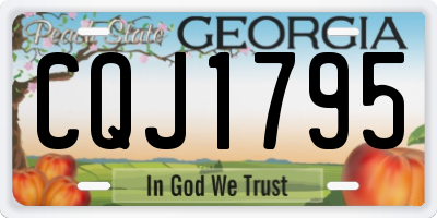 GA license plate CQJ1795