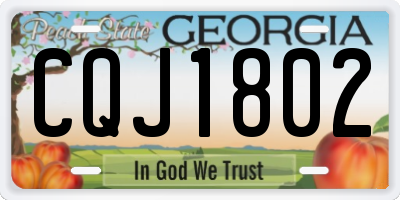GA license plate CQJ1802