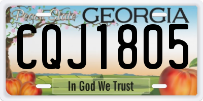 GA license plate CQJ1805
