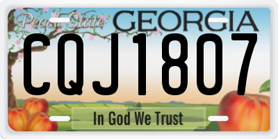 GA license plate CQJ1807