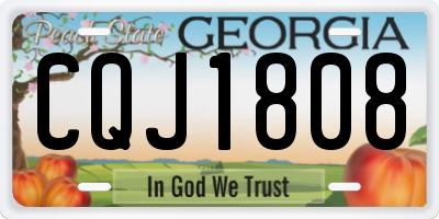 GA license plate CQJ1808