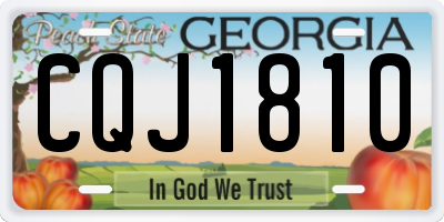 GA license plate CQJ1810