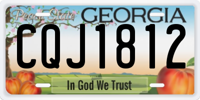 GA license plate CQJ1812
