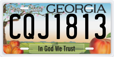 GA license plate CQJ1813