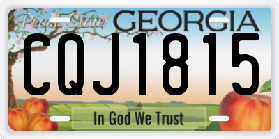 GA license plate CQJ1815