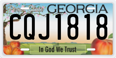 GA license plate CQJ1818