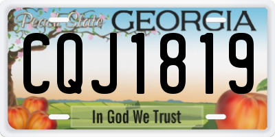 GA license plate CQJ1819