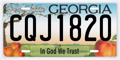 GA license plate CQJ1820