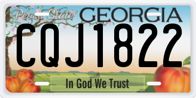 GA license plate CQJ1822