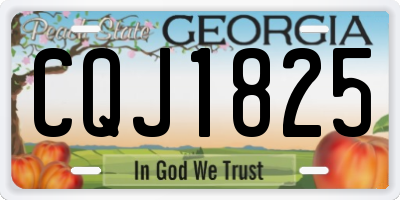 GA license plate CQJ1825
