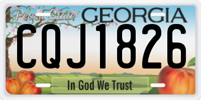 GA license plate CQJ1826